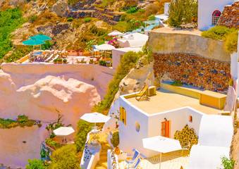 Oia is the most beautiful village of Santorini island in Greece