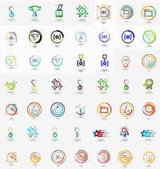 Large corporate company logo collection. Universal icon set for