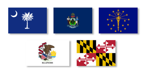 Obraz na płótnie Canvas United States State Flag Collection