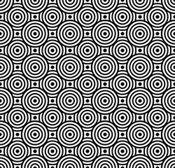 Vector modern seamless geometry pattern circles overlapping  , black and white abstract geometric background,wallpaper print,  monochrome retro texture, hipster fashion design