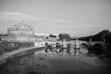 Old building in Rome with bridge