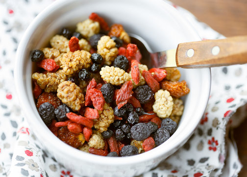 Dried superfruits in a bowl