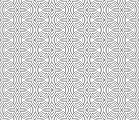 Vector moderne naadloze heilige geometrie patroon, zwart-witprinter abstracte geometrische bloem van het leven achtergrond, wallpaper print, monochroom retro textuur, hipster modevormgeving