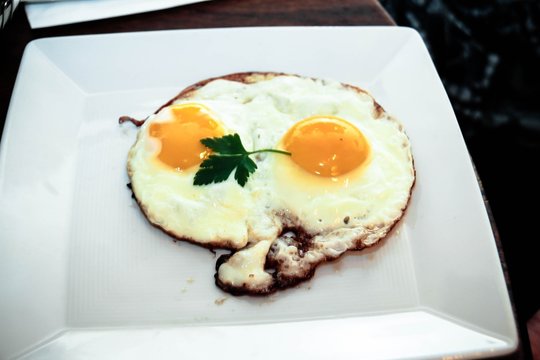 Fried egg. Healthy breakfast