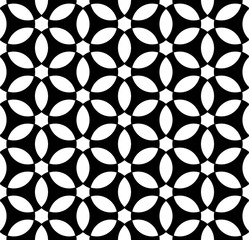 Fototapeta premium Vector modern seamless geometry pattern flower , black and white abstract geometric background,wallpaper print, monochrome retro texture, hipster fashion design, 