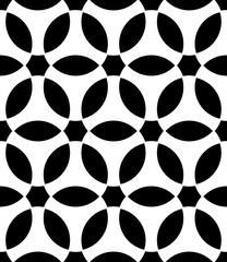 Vector modern seamless geometry pattern flower , black and white abstract geometric background,wallpaper print,  monochrome retro texture, hipster fashion design, 