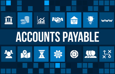 Account payable concept image with business icons and copyspace.