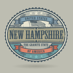 Stamp with the text United States of America, New Hampshire