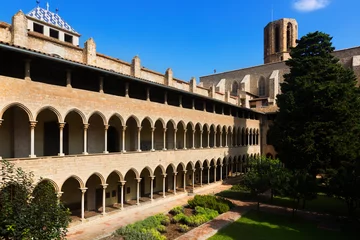 Deurstickers courtyard of Pedralbes Monastery at Barcelona © JackF