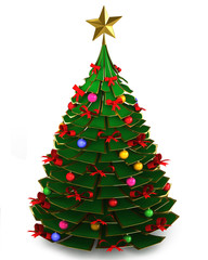 3d Christmas tree on a white background