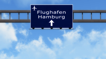 Hamburg Germany Airport Highway Road Sign