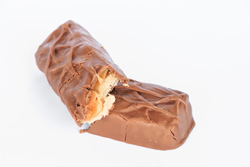 chocolate on white background