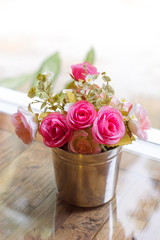 beautiful artificial pink flowers