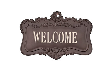 welcome sign isolated on white