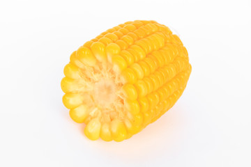 boil corn on white background