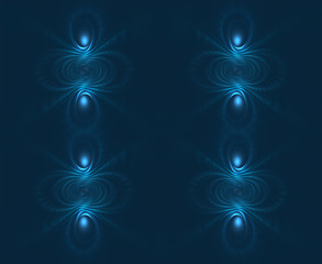 Blue fractal spiral ornament
