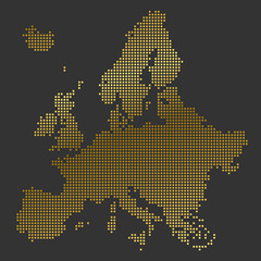 Naklejka premium Europa gepunktet (gold)