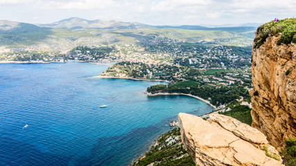 Fototapeta na wymiar stunning viewpoint from coastal cliff of Cassis Provence France