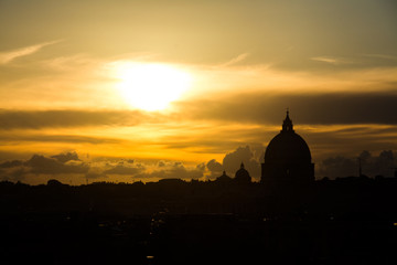 Fototapeta na wymiar Sunset on Rome, Italy