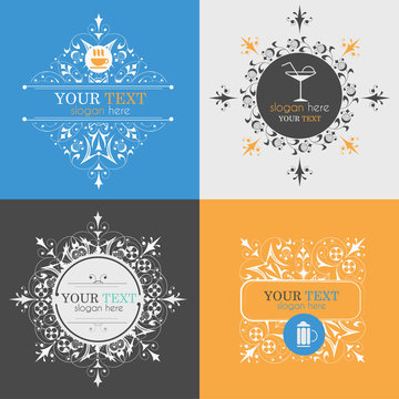 Alcoholic beverage icons. Patterns logo
