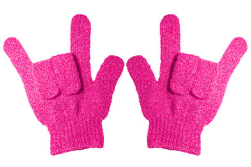 bath gloves texture isolate on white background