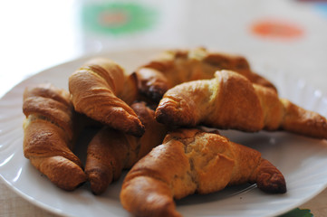 Croissants on a plate