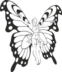 Ballet dancer with monarch butterfly wings