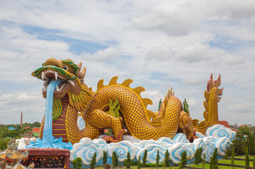 Fototapeta premium Heaven Dragon Shrine Park, Suphan Buri, Thailand