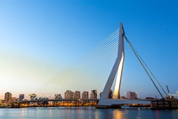 Crédence de cuisine en verre imprimé Pont Érasme Pont Érasme Rotterdam
