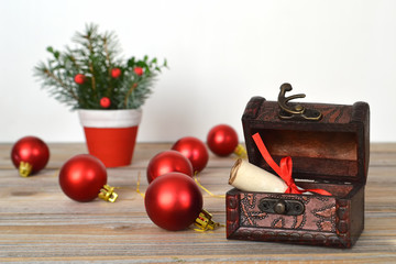 Christmas wish list in treasure chest