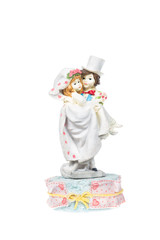 A wedding couple made of ceramic