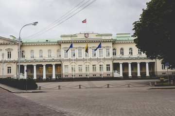 Fototapeta na wymiar The Presidential Palace in Vilnius, the official residence of th