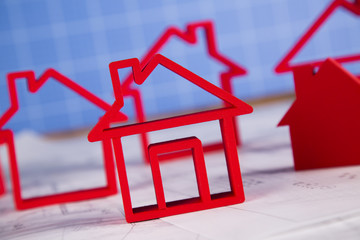 House model, architecture blueprints concept