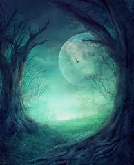 Gordijnen Halloween Spooky Forest © mythja