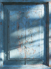  Rustic wood texture with fading blue paint