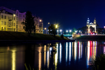 Fototapeta na wymiar view on the night city of Vilnius