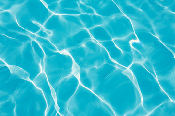 Fototapeta na wymiar Blue water rippled texture in swimming pool