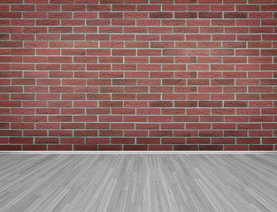 emty room with red brick wall