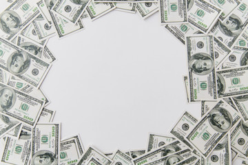 close up of dollar money on table