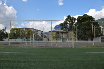 Fototapeta premium Football goal with the net 