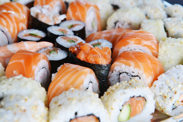 Delicious sushi rolls