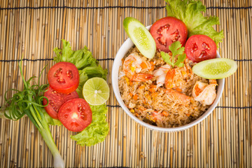 Special Shrimp fried rice in black cup