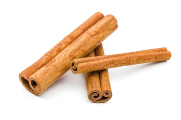 Cinnamon sticks  isolated on white background