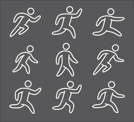 Linear sports icons running