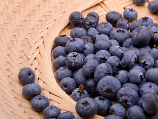 Blueberries on wooden background