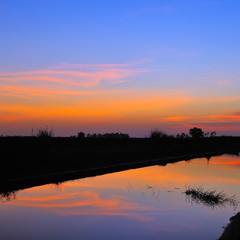 Colorful sky at sunset,Thailand