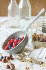 Granola with yogurt berries