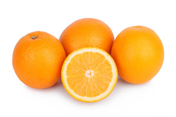 fresh orange isolated on white background