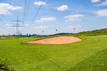 Sand bunker, golf course