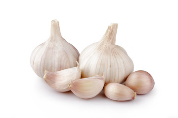 Fresh garlic isolated on white background